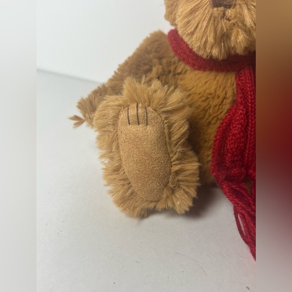 Bath & Body Works BBW Plush 5 1/2” Tan Brown Bear Red Scarf Stuffed Animal - Picture 7 of 13